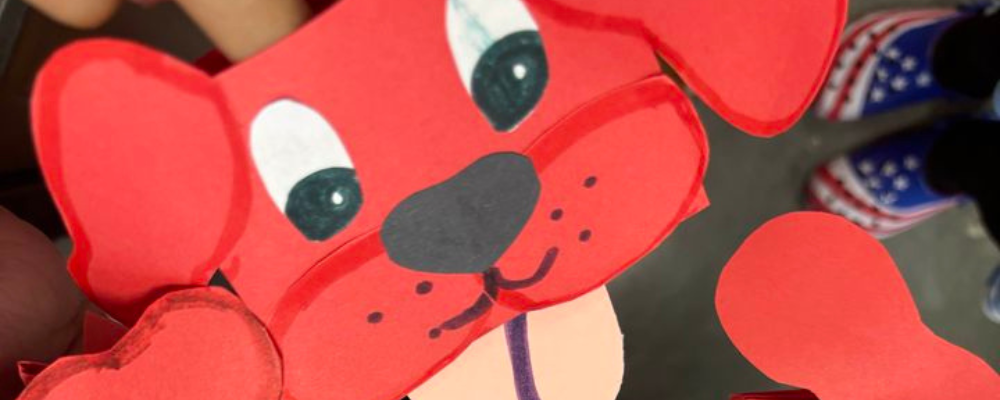 Paper craft of Clifford the Big Red Dog