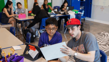 A photo from the middle school classroom