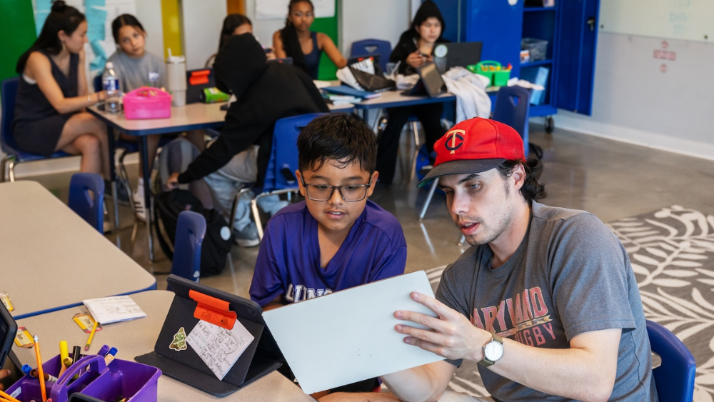A photo from the middle school classroom