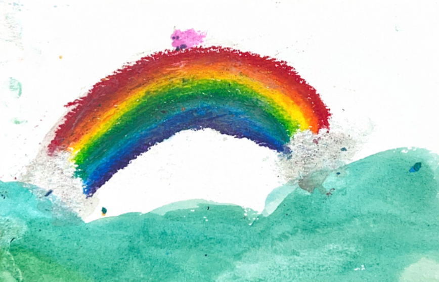Student artwork of a rainbow